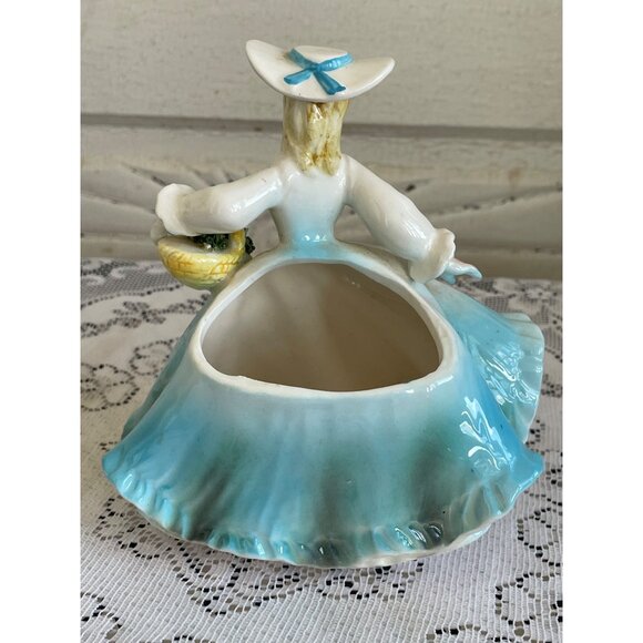 Vintage LEFTON Southern Belle with Flower Basket PLANTER #30008 6 1/2 - Picture 2 of 10